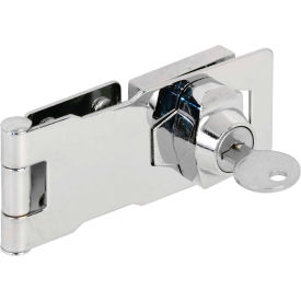 Keyed Hasp, 4"W, Chrome Plated