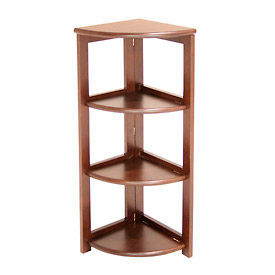 34x12 Corner Flip Flop Bookcase - Mocha Walnut