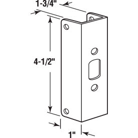 Latch And Door Edge Guard, 1"Lx4-1/2"H, 1-3/4" Thick Door, Brass