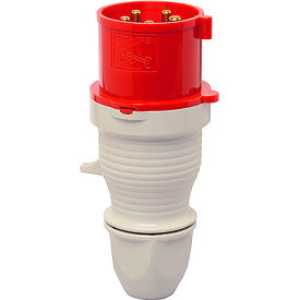Male Plug, 16/20A, 5P, 400Vac, 6 Hr, IP44, With Dome Connector Back Shell