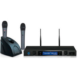 Professional UHF Dual Rechargeable Wireless Microphone System