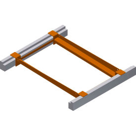 Variable-Width Keg Flow Frame For 36"D Rack, Holds 3 Sixer Kegs, 18-21"W
