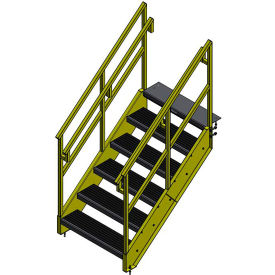OSHA 6 Step Steel Stairway, 36"W, 53"H, Yellow
