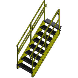 OSHA 8 Step Steel Stairway, 36"W, 68"H, Yellow