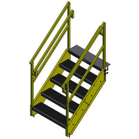 OSHA 5 Step Steel Stairway, 36"W, 46"H, Yellow