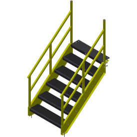 Bluff OSHA 13 Step Steel Stairway, 36"W, 121"H, Yellow