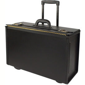 Synthetic Leather Business Case On Wheels, Black