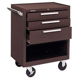 Kennedy® 27"W X 18"D X 35"H 3 Drawer Brown Roller Cabinet