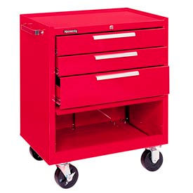 273XR Series 27"W X 18"D X 35"H 3 Drawer Red Roller Cabinet