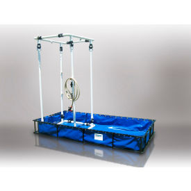 Aluminum/PVC Decontamination Pool With Shower - 60"Lx84"Wx205"H 180 Gal Cap. Orange