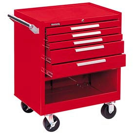 295XR 29"W X 20"D X 35"H 5 Drawer Red Roller Cabinet