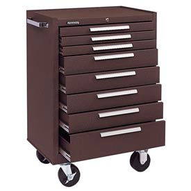 Kennedy 378XB K1800 Series 27"W X 18"D X 39"H 8 Drawer Brown Roller Cabinet