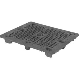 Nestable Heavy Duty Open Deck Pallet, 4-Way, 48-1/5"x40-1/5", 30000 Lb Static Cap, Black