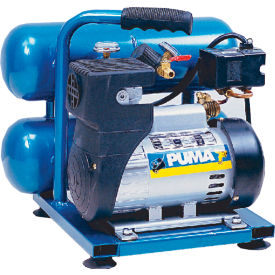 Portable Electric Air Compressor, 1 HP, 2 Gallon, Twin Stack, 2.2 CFM