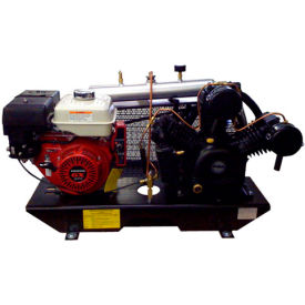 13HP Gas Compressor, Tankless, 175 PSI, 23CFM, Electric/Recoil