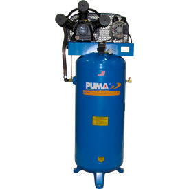 6.5 HP Single-Stage Compressor, 60 Gallon, Vertical, 135 PSI, 19.5 CFM, 1-Phase 208-230V