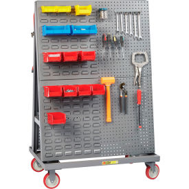 Mobile A-Frame - Lean Tool Cart, Combo Pegboard/Louvered Panels, 24"D x 48"W