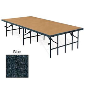 Portable Stage with Carpet - 96"L x 48"W x 8"H - Blue