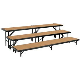 3 Level Straight Riser with Hardboard - 96"L x 18"W - 8"H, 16"H & 24"H