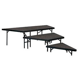 Stage Pie Set with Carpet for 36"W Stage Units - 8"H, 16"H & 24"H - Grey