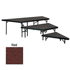 Stage Pie Set with Carpet for 48"W Stage Units - 8"H, 16"H & 24"H - Red