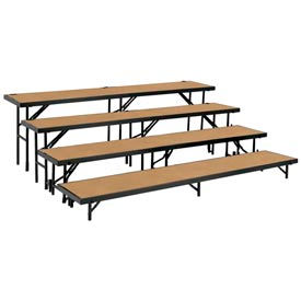 4 Level Straight Riser with Hardboard - 96"L x 18"W - 8"H, 16"H, 24"H & 32"H