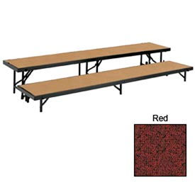 2 Level Tapered Riser with Carpet - 60"L x 18"W - 8"H & 16"H - Red
