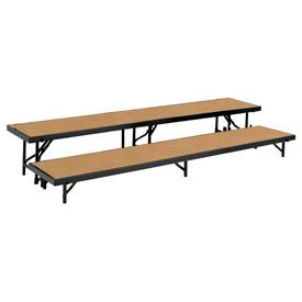 2 Level Straight Riser with Hardboard - 96"L x 18"W - 8"H & 16"H