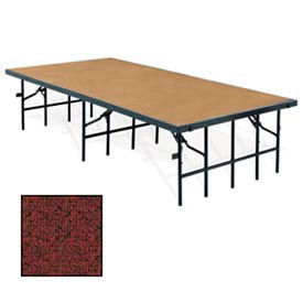 Portable Stage with Carpet - 96"L x 36"W x 24"H - Red
