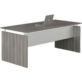 Medina 63"W Rectangle Straight Desk 63"W x 36"D x 29-1/2"H Gray Steel