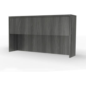 Aberdeen 72"W Hutch with Wood Doors 72"W x 15"D x 39-1/8"H Gray Steel