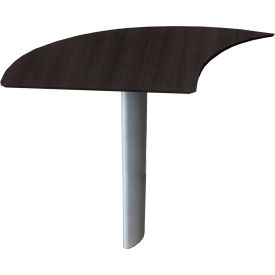 Left Curved Desk Extension 47"W x 28"D x 29-1/2"H Mocha