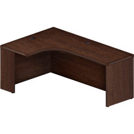 Aberdeen 72"W Left Extended Corner Table 72"W x 48"D x 24"H Mocha