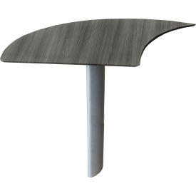 Left Curved Desk Extension 47"W x 28"D x 29-1/2"H Gray Steel