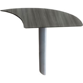 Medina Right Curved Desk Extension 47"W x 28"D x 29-1/2"H Gray Steel