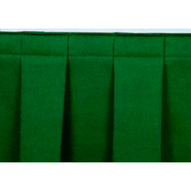 8'L Box-Pleat Skirting for 24"H Stage - Green