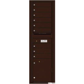 Florence Versatile 4C Mailbox, 56-1/2"H, 9 Mailboxes, 1 Parcel, Front Loading, Brown, USPS