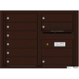 Florence Versatile 4C Mailbox, 23-1/4"H, 9 Mailboxes, Front Loading, Aluminum, Brown, USPS