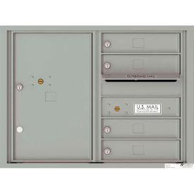 Florence Versatile 4C Mailbox, 23-1/4"H, 4 Mailboxes, 1 Parcel, Front Loading, Silver, USPS