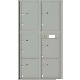 Florence Versatile 4C Horizontal Mailbox, 56-1/2"H, 6 Parcel, Front Loading, Silver