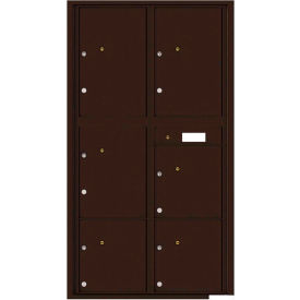 Florence Versatile 4C Horizontal Mailbox, 56-1/2"H, 6 Parcel, Front Loading, Brown, USPS