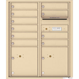 Florence Versatile 4C Mailbox, 37-1/4"H, 10 Mailboxes, 2 Parcel, Front Loading, Beige, USPS