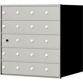 Florence 4B+ Horizontal Mailbox, 28" H, 19 Mailboxes, Front Loading, Aluminum, USPS