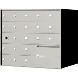Florence 4B+ Horizontal Mailbox, 28" H, 20 Mailbox, 1 Outgoing, Front Load, Aluminum, USPS