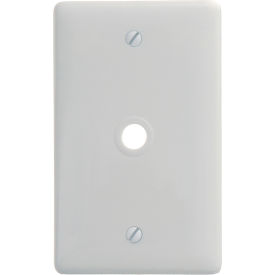Standard White Telephone And Coax Plate, 1-Gang