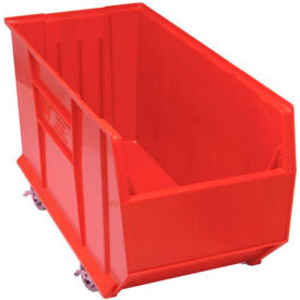 Plastic Mobile Hulk Stacking Bin, 35-7/8"L x 16-1/2"W x 17-1/2"H, Red