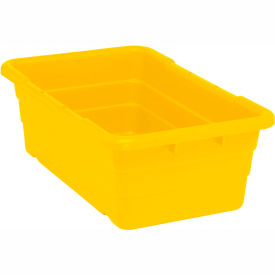 Plastic Cross Stack Nest Tote Tub, 25-1/8"L x 16"W x 8-1/2"H, Yellow