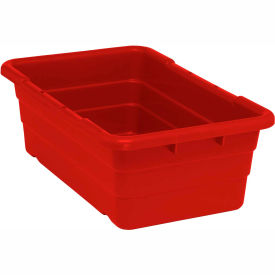 Plastic Cross Stack Nest Tote Tub, 25-1/8"L x 16"W x 8-1/2"H, Red