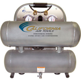 Portable Electric Air Compressor, 2HP, 4.6 Gallon, Twin Stack, 3 CFM