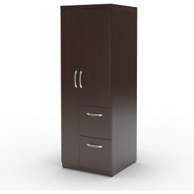 Aberdeen Series Personal Storage Tower Including 2 File Drawers Mocha